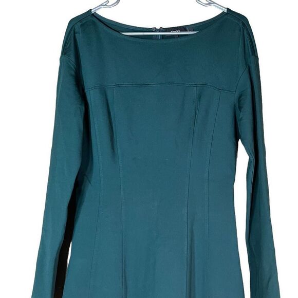 Theory Scuba Catalina Knit Long Sleeve Green Dress Size Large - Picture 2 of 10